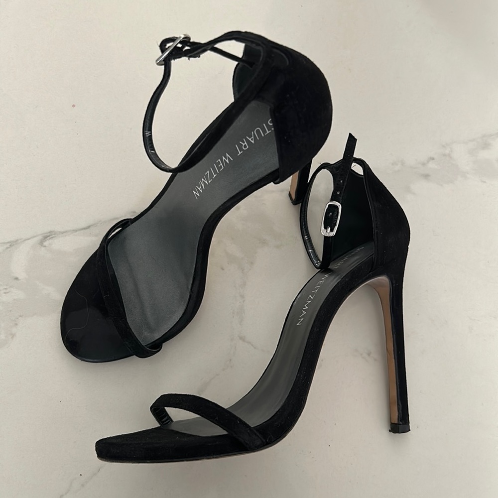 Black Suede Stuart Weitzman Nudist heel Size 7
